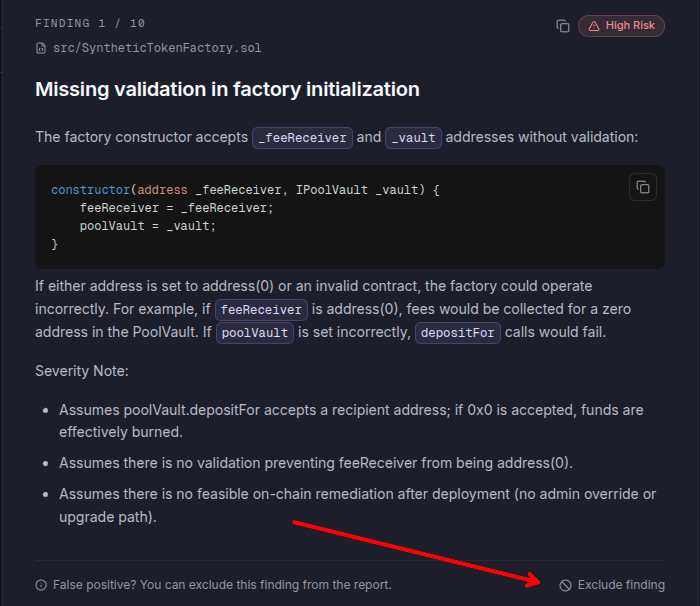 Exclude Finding Link