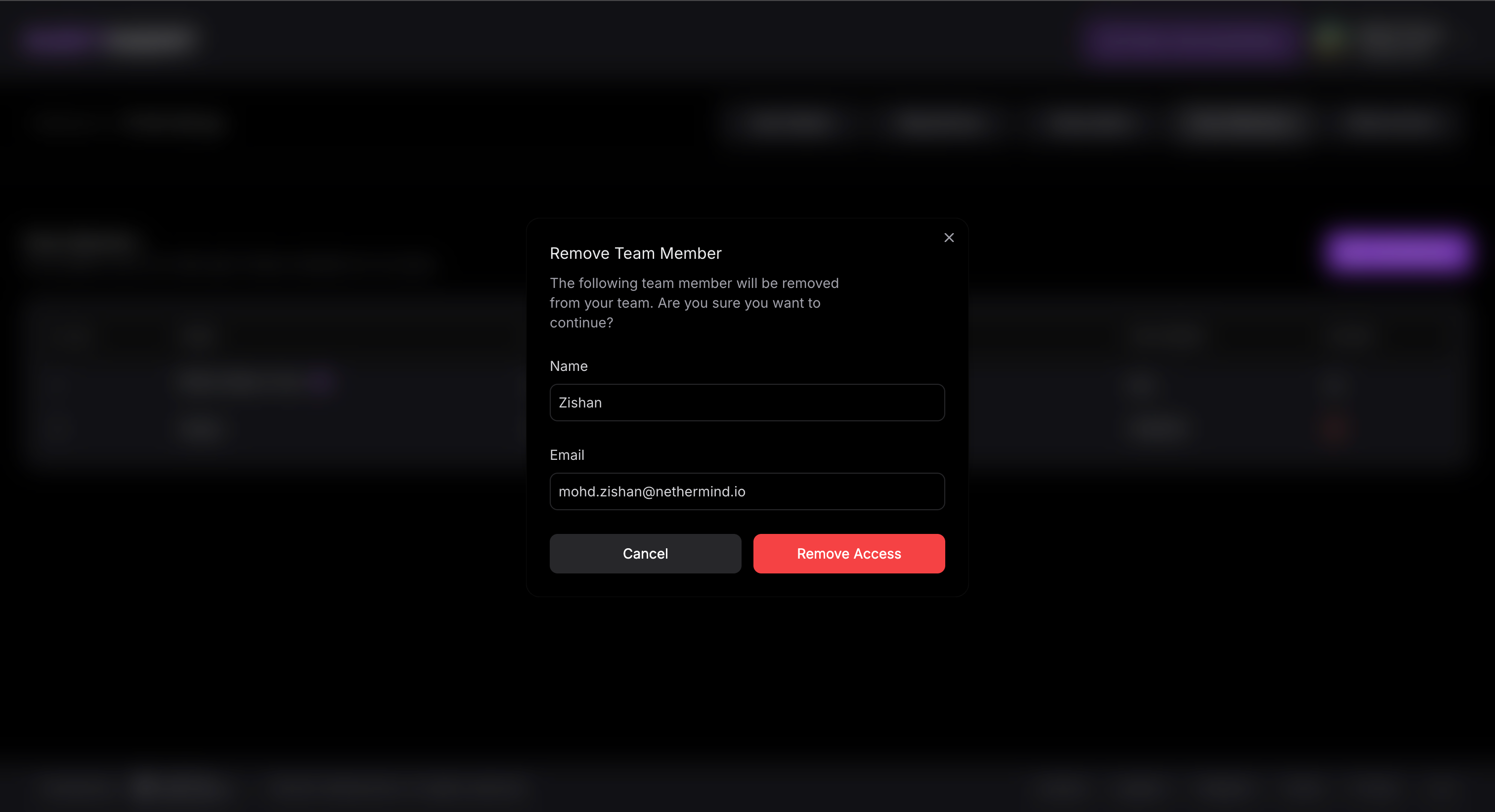 Remove Team Member