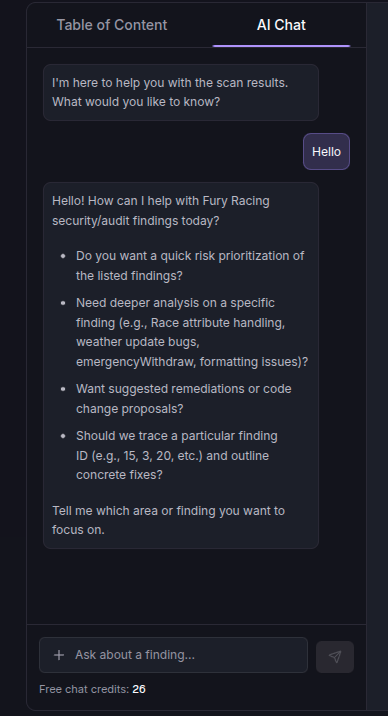 AI Chat for Findings